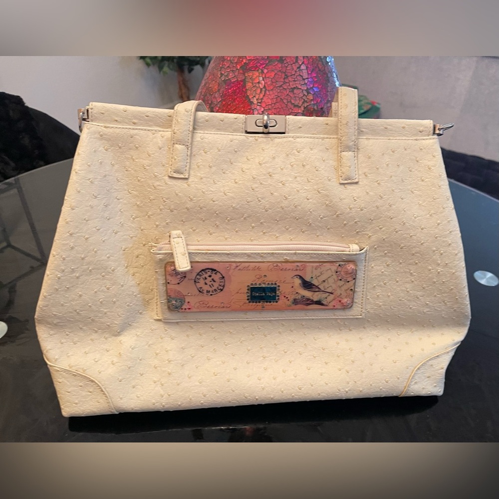 Stella Page Ostrich Textured Purse, Card, Phone & Zipped Pockets, Signed, New